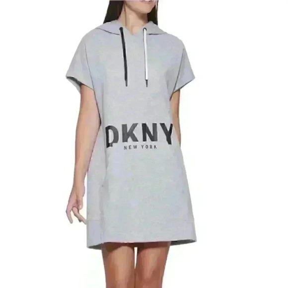 DKNY SPORT Dresses & Skirts - DKNY SPORT Hooded Logo T-Shirt Dress